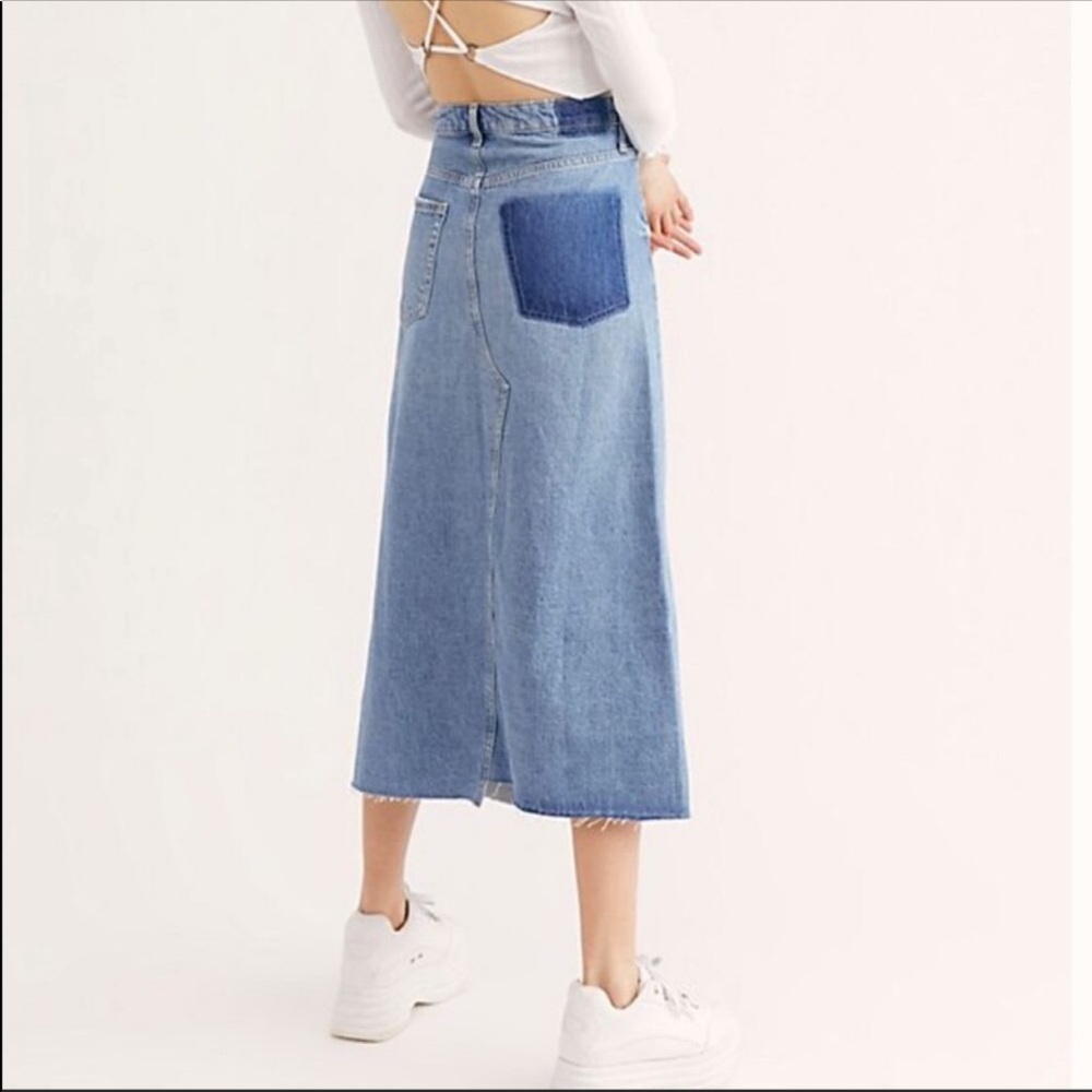 CYBER MONDAY! We The Free reworked denim skirt - Picture 2 of 8